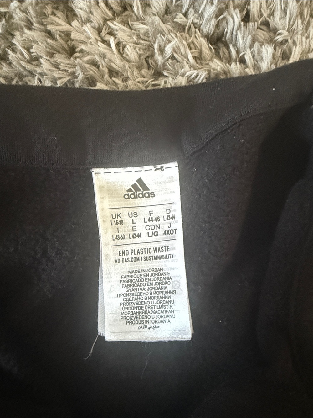 adidas Black cropped Quarter-Zip Pullover with Sleeve Script - Picture 4 of 4